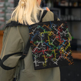 Kreatives Muster farbenfroher Namen Tasche