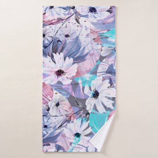 Kreatives, nahtloses Aquarellmuster von Pflanze, E Badehandtuch (Badehandtuch)