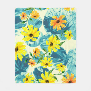 Kreatives, nahtloses Aquarellmuster von Pflanze, E Fleecedecke