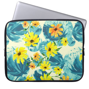 Kreatives, nahtloses Aquarellmuster von Pflanze, E Laptopschutzhülle