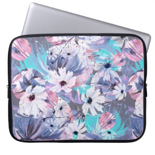 Kreatives, nahtloses Aquarellmuster von Pflanze, E Laptopschutzhülle