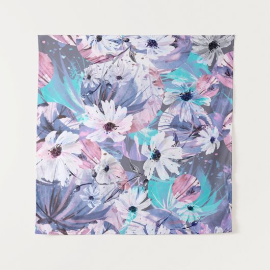 Kreatives, nahtloses Aquarellmuster von Pflanze, E Wandteppich (Vorderseite)