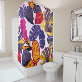 Kreatives, nahtloses Muster mit tropischen Blätter Duschvorhang (Beispiel)