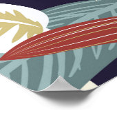 Kreatives nahtloses Muster mit tropischen Pflanze Poster (Ecke)