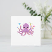 Kreatives Oktopus-Studio Einladung (Stehend Vorderseite)