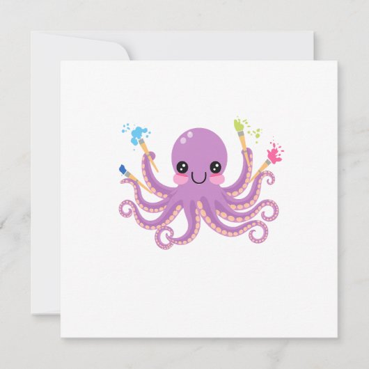 Kreatives Oktopus-Studio Einladung (Vorderseite)