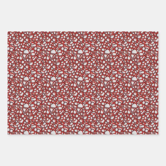 Kreatives Rot- und Bordeaux-Netz auf grauem Hinter Geschenkpapier Set (Vorderseite 2)