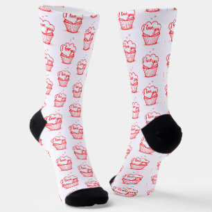 Kreatives rotes Herz-Design Socken