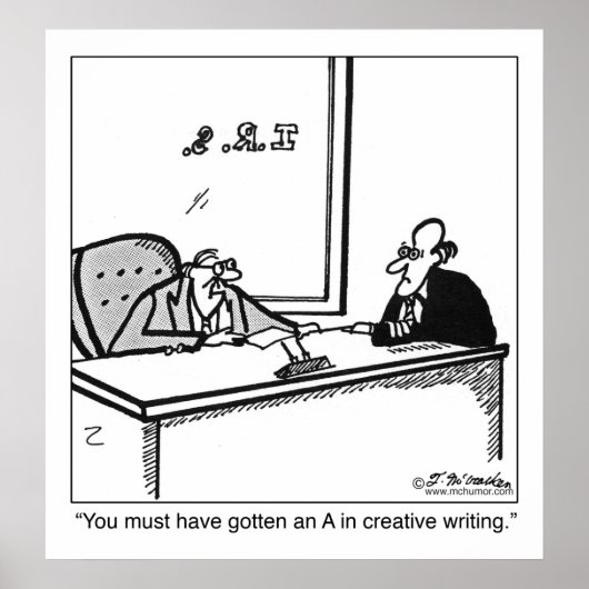 Kreatives Schreiben über Steuererklärungen Poster (Vorne)