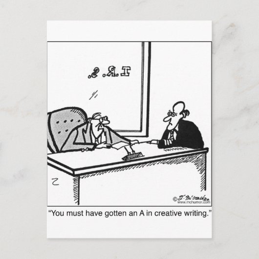 Kreatives Schreiben zur Steuererklärung Postkarte (Vorderseite)