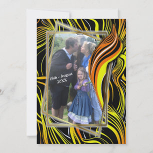 Kreatives Schwarz, Orange und Weiß nahtlose Abstra Einladung