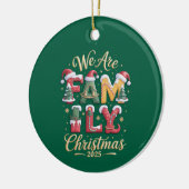 Kreatives und lustiges Familienweihnachten Keramik Ornament (Links)