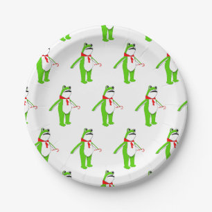 Kreatives Weihnachtsferien-Frosch Pappteller