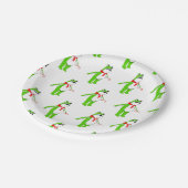 Kreatives Weihnachtsferien-Frosch Pappteller (Schrägansicht)