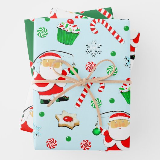 Kreatives Weihnachtsfischen Geschenkpapier Set (Beispiel)