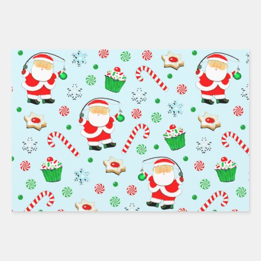 Kreatives Weihnachtsfischen Geschenkpapier Set (Vorderseite)