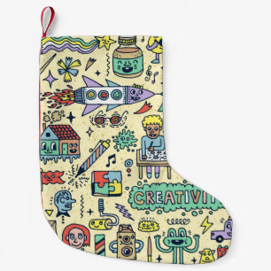 Kreativität Aktivitäten Funny Doodle Cartoon Set 1 Kleiner Weihnachtsstrumpf