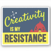 "Kreativität ist mein Widerstand" kompaktes Rechte Aufkleber (Vorderseite)
