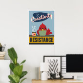 Kreativität ist mein Widerstand - Retrostil Druck Poster (Heimbüro)