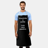 Kreativität ist Messy. Funny Apron Schürze (Getragen)