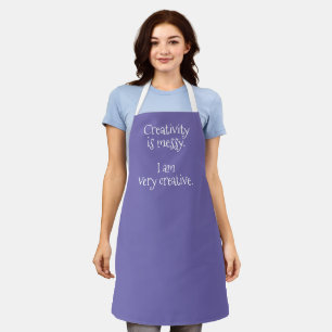 Kreativität ist Messy Periwinkle Lila Funny Apron Schürze