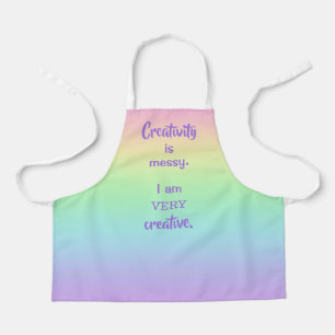 Kreativität ist Messy Rainbow Funny Kids Schürze