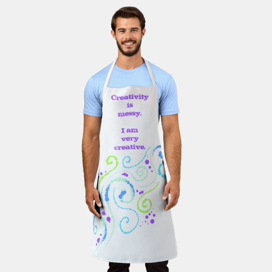 Kreativität ist Messy. Wirbel Design Funny Apron Schürze (Getragen)