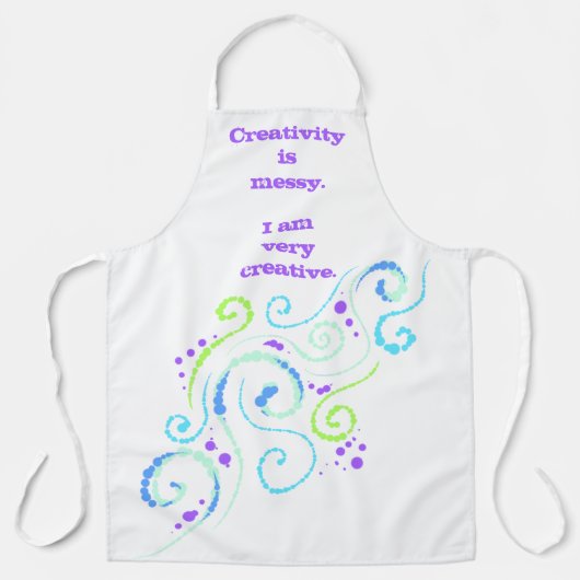 Kreativität ist Messy. Wirbel Design Funny Apron Schürze (Vorderseite)