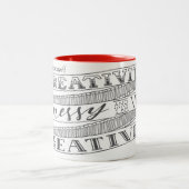 Kreativität ist unordentlich und ich bin sehr zweifarbige tasse (Mittel)