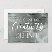Kreativität kann per Definition nicht definiert we Postkarte (Vorne/Hinten)