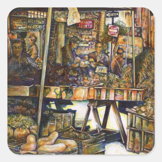 Kreativität macht alles glänzend quadratischer aufkleber (Vorderseite)