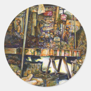 Kreativität macht alles heller runder aufkleber