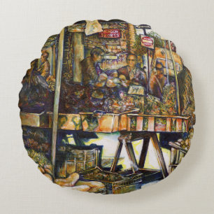 Kreativität macht alles heller rundes kissen