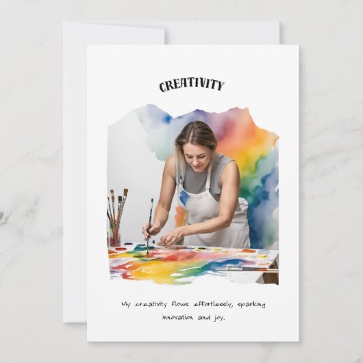 Kreativität Positive Affirmative Card Feiertagskarte (Vorderseite)