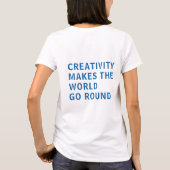 Kreativitätsangebot Blaue Typografie Zurück Print T-Shirt (Rückseite)