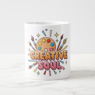 Kreativseele Künstlerpalette und Pinsel Jumbo-Tasse