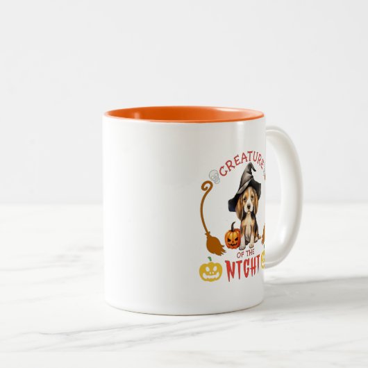 Kreatur des nächtlichen Beagle Zweifarbige Tasse (VorderseiteRechts)