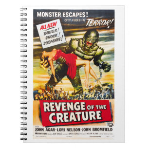 Kreatur-Monster im Vintage-Stil Filmplakat Notizblock