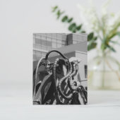 Kreatur-Roboter-Ölmaschinen Schwarz-Weiß Postkarte (Stehend Vorderseite)