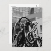 Kreatur-Roboter-Ölmaschinen Schwarz-Weiß Postkarte (Vorne/Hinten)