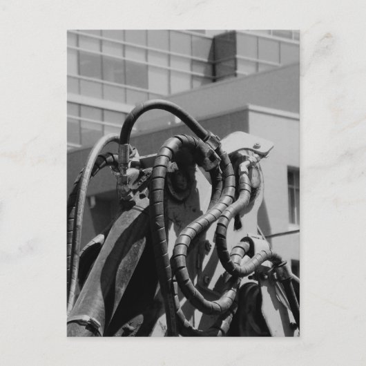 Kreatur-Roboter-Ölmaschinen Schwarz-Weiß Postkarte (Vorderseite)