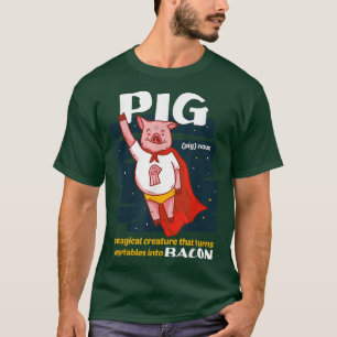 Kreatur verwandelt Gemüse in Bacon Säugetiere 6 T-Shirt