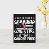 Krebs 15 Jahre Überleben von Brustkrebs für immer Karte (Gelbe Blume)