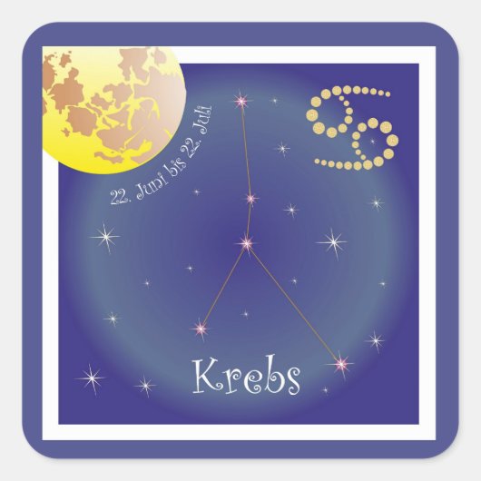 Krebs 22. Juni bis 22. Juli Aufkleber (Vorderseite)