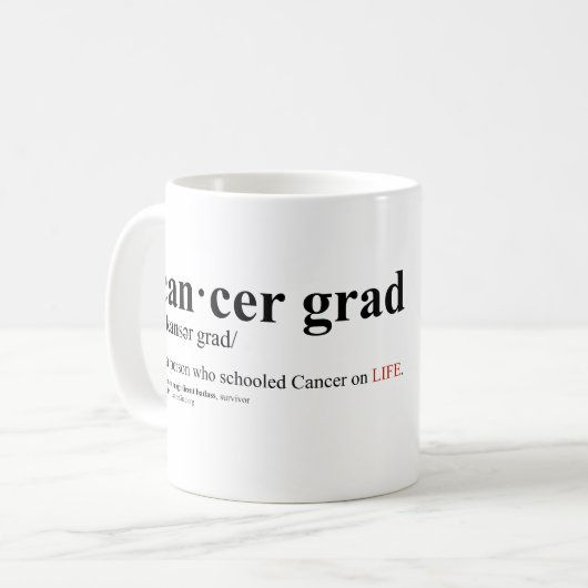 Krebs-Absolvent-Definitions-Tasse Tasse (Vorderseite Links)