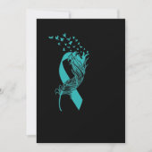 Krebs Aquamarine Ribbon Feather Birds Save The Date (Vorderseite)