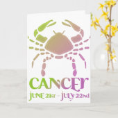 Krebs Astrologie Geburtstagskarte Design 1 Karte (Gelbe Blume)