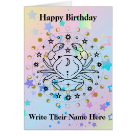 Krebs Astrologie Geburtstagskarte Juni 21-Juli 22