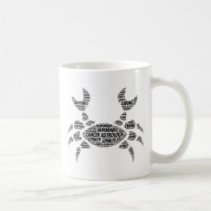 Krebs-Astrologie-Tierkreis-Zeichen-Wort-Wolke Kaffeetasse