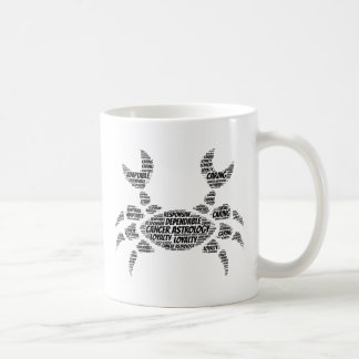 Krebs-Astrologie-Tierkreis-Zeichen-Wort-Wolke Kaffeetasse